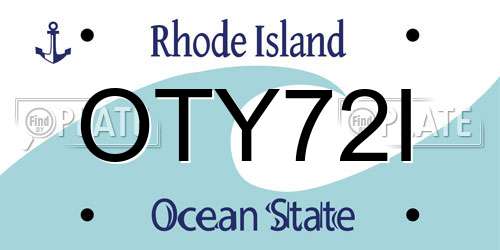 OTY72I Rhode Island License Plate