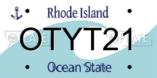 OTYT21 Rhode Island License Plate