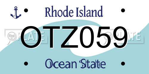 OTZ059 Rhode Island License Plate