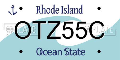 OTZ55C Rhode Island License Plate