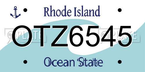 OTZ6545 Rhode Island License Plate