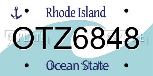 OTZ6848 Rhode Island License Plate