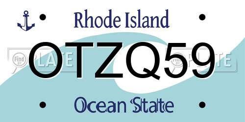 OTZQ59 Rhode Island License Plate