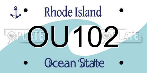 OU102 Rhode Island License Plate