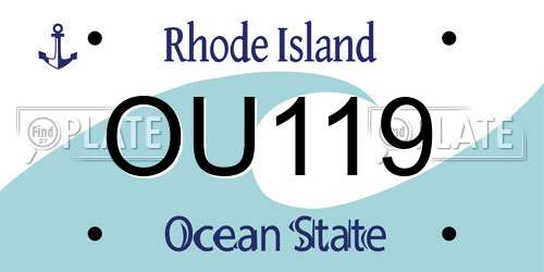 OU119 Rhode Island License Plate