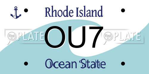 OU7 Rhode Island License Plate
