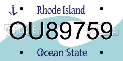 OU89759 Rhode Island License Plate