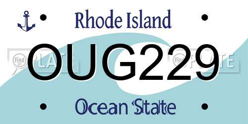 OUG229 Rhode Island License Plate