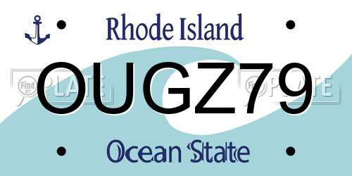 OUGZ79 Rhode Island License Plate