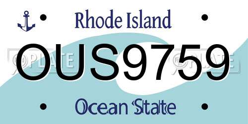 OUS9759 Rhode Island License Plate