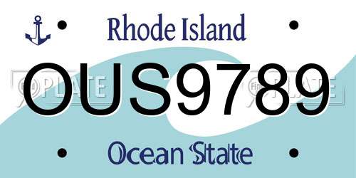OUS9789 Rhode Island License Plate