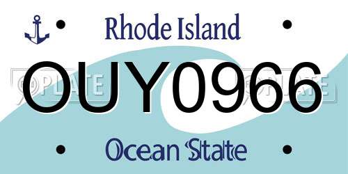 OUY0966 Rhode Island License Plate