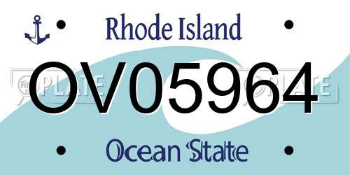 OV05964 Rhode Island License Plate