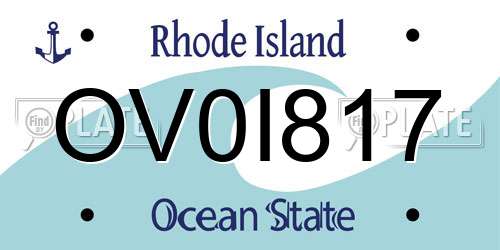 OV0I817 Rhode Island License Plate