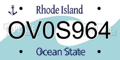 OV0S964 Rhode Island License Plate
