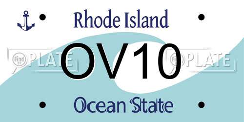 OV10 Rhode Island License Plate