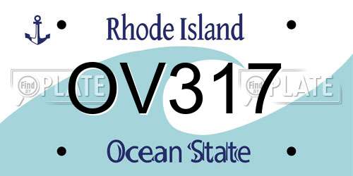 OV317 Rhode Island License Plate