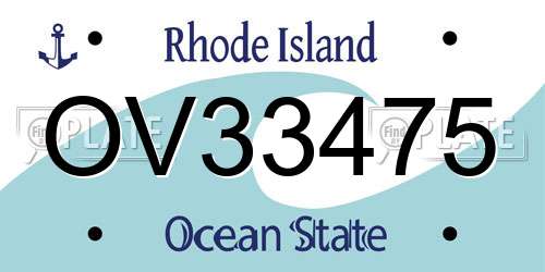 OV33475 Rhode Island License Plate