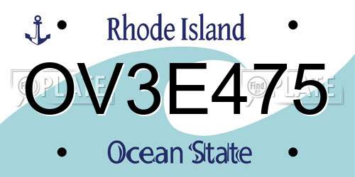 OV3E475 Rhode Island License Plate
