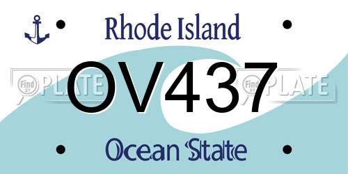 OV437 Rhode Island License Plate