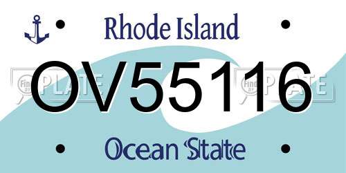 OV55116 Rhode Island License Plate