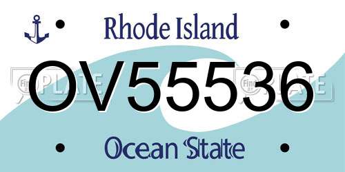 OV55536 Rhode Island License Plate