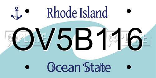 OV5B116 Rhode Island License Plate