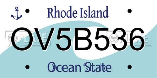 OV5B536 Rhode Island License Plate