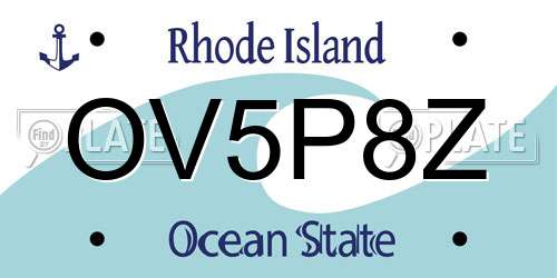 OV5P8Z Rhode Island License Plate