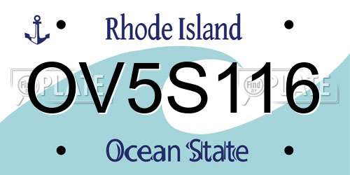 OV5S116 Rhode Island License Plate