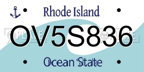 OV5S836 Rhode Island License Plate