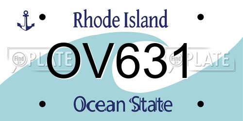 OV631 Rhode Island License Plate
