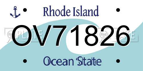 OV71826 Rhode Island License Plate