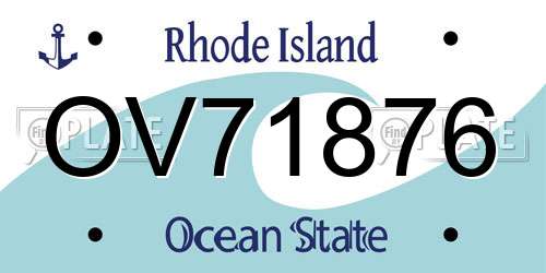 OV71876 Rhode Island License Plate