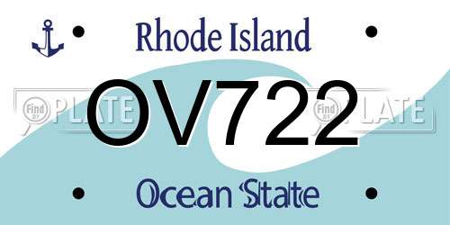 OV722 Rhode Island License Plate