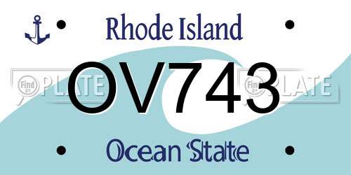OV743 Rhode Island License Plate