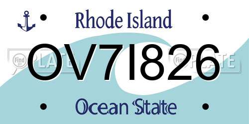OV7I826 Rhode Island License Plate