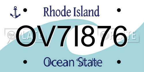 OV7I876 Rhode Island License Plate