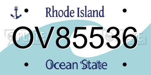 OV85536 Rhode Island License Plate