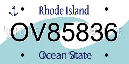 OV85836 Rhode Island License Plate