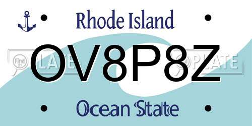 OV8P8Z Rhode Island License Plate