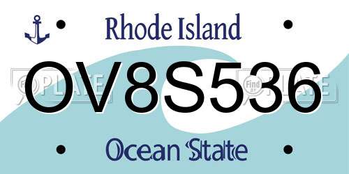 OV8S536 Rhode Island License Plate