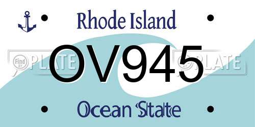 OV945 Rhode Island License Plate