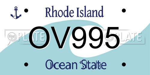OV995 Rhode Island License Plate