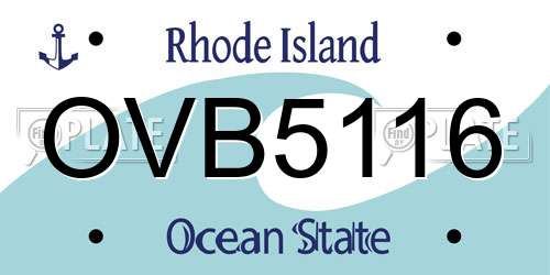 OVB5116 Rhode Island License Plate