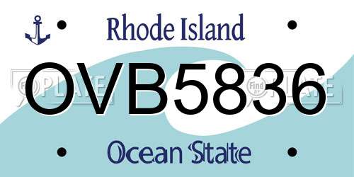 OVB5836 Rhode Island License Plate