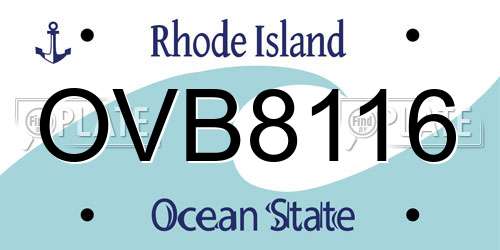 OVB8116 Rhode Island License Plate