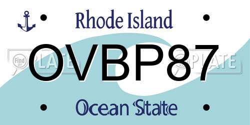 OVBP87 Rhode Island License Plate