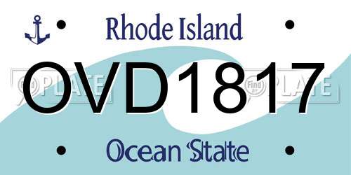OVD1817 Rhode Island License Plate