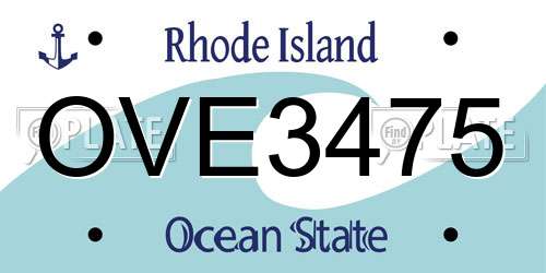 OVE3475 Rhode Island License Plate